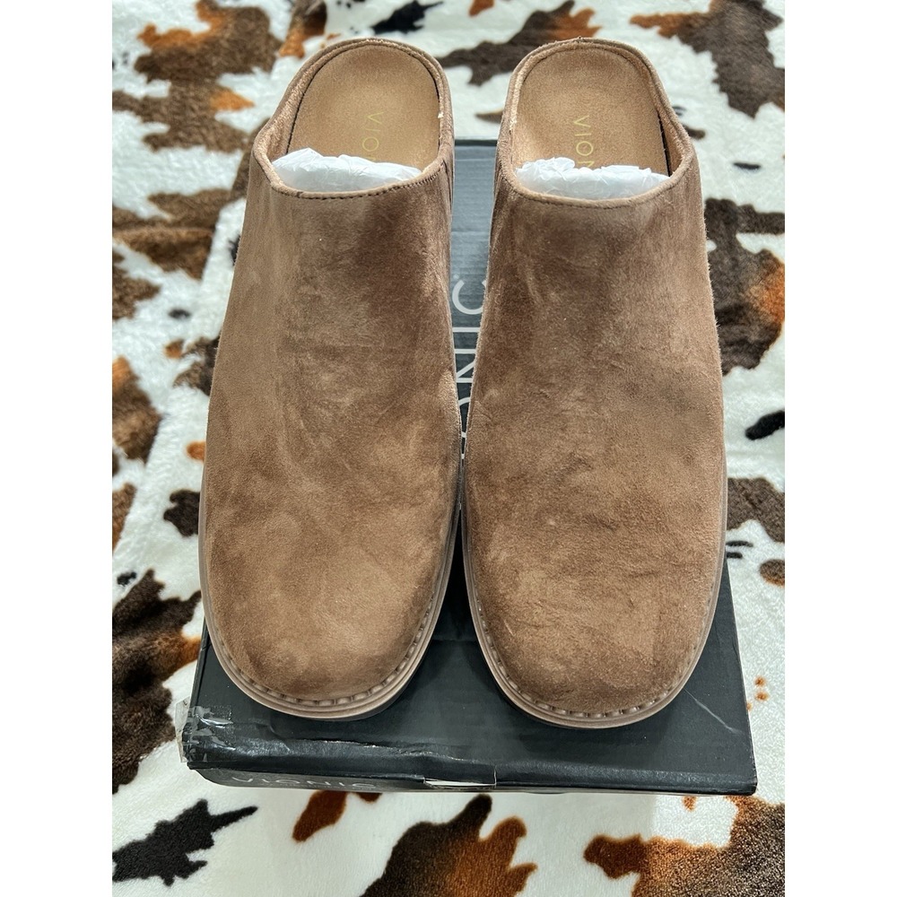 Vionic Women's Fairfax Mules, Hazelnut Brown Suede, Size 9M New In Box